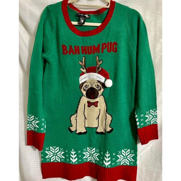 Bah Hum Pug - Ugly Christmas Sweater, Medium - Picture 5 of 5